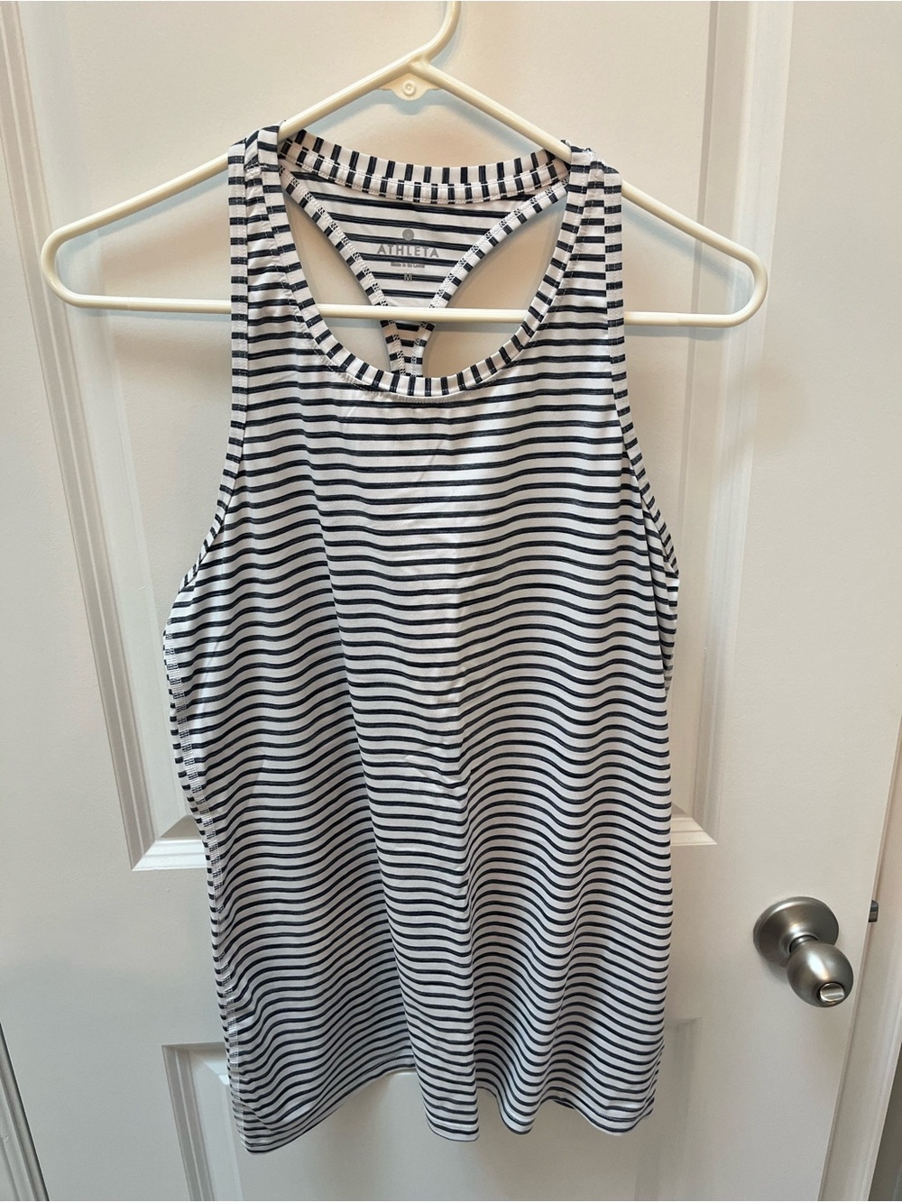Athleta navy & White Striped Racerback Tank